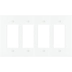 4-Gang Solid Brass Decorator Wall Plate / Outlet Cover (Decora/Rocker/GFCI)