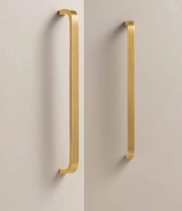 Solid Brass Bent Handle – Simple Modern Cabinet & Drawer Pull