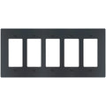 5-gang Decora wall plate in Matte Black finish (coated brass)