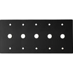 5 gang rotary dimmer with silver knobs on a white background