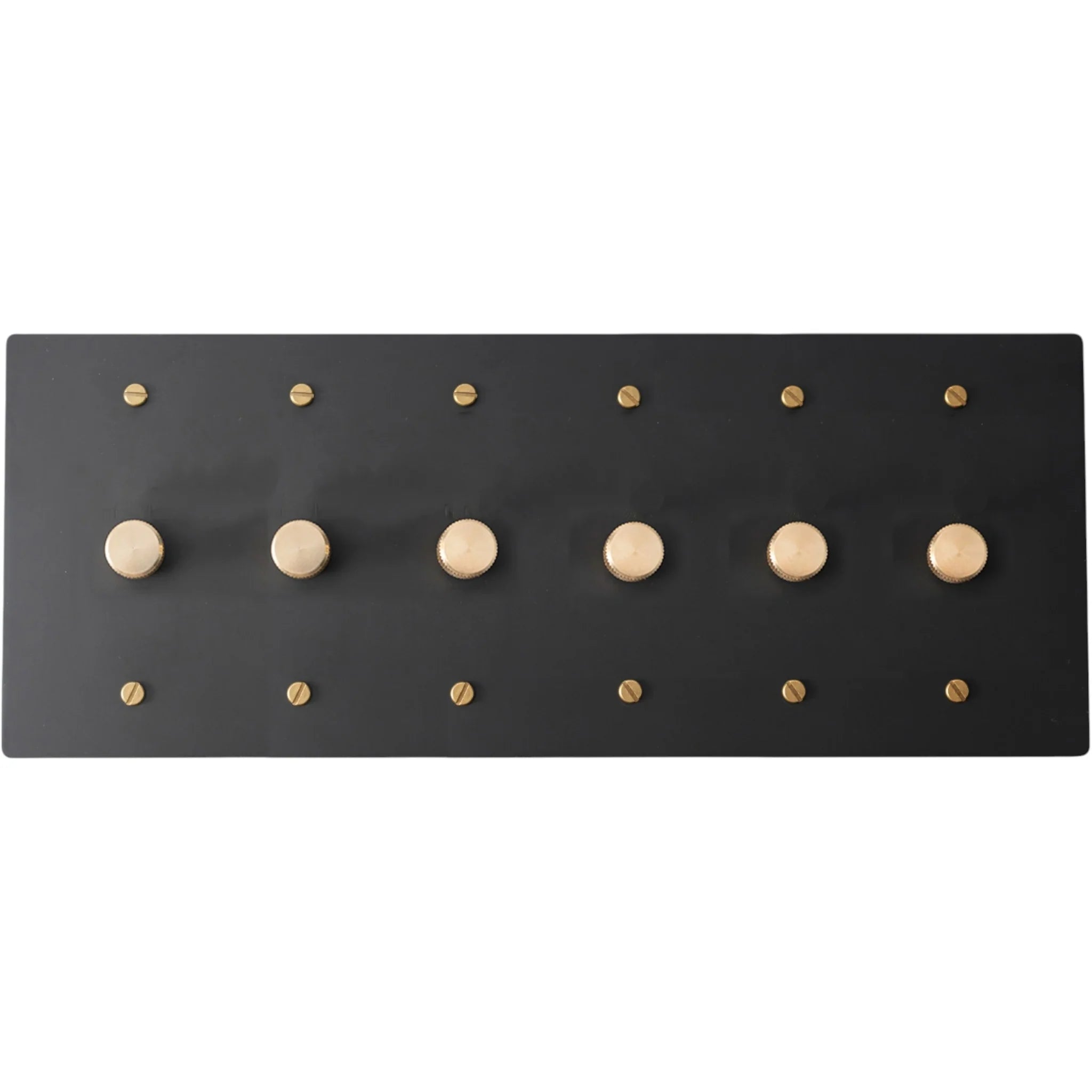 6-Gang Solid Brass Knurled Rotary Dimmer Light Switch