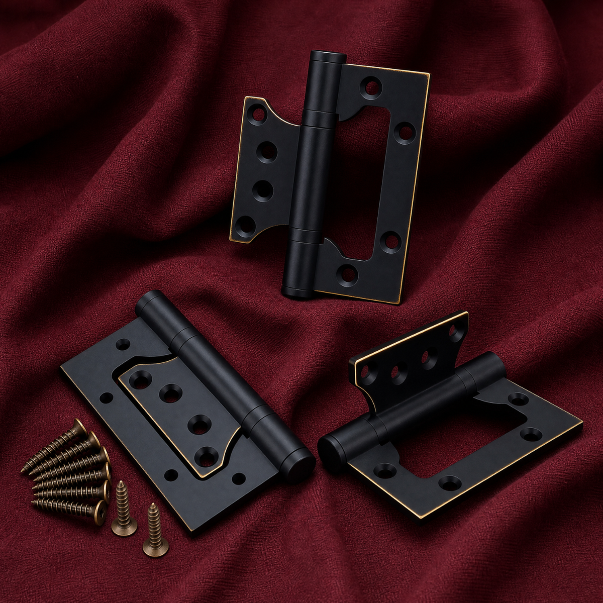Butterfly Brass Hinge — 4.02" H × 2.52" W