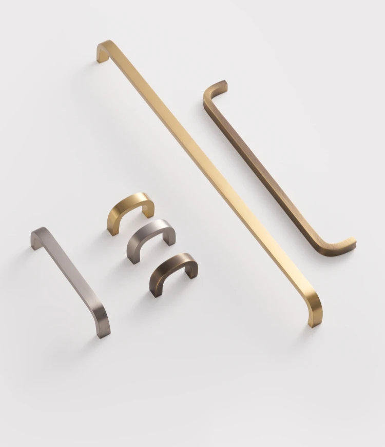 Solid Brass Bent Handle – Simple Modern Cabinet & Drawer Pull