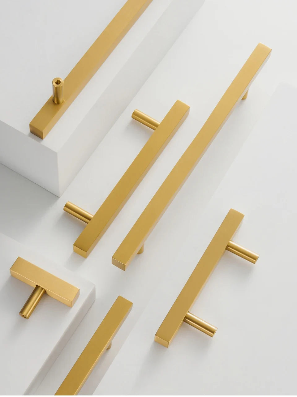 Solid Brass Square Door Pull – Long Cabinet & Appliance Handle