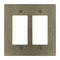 2-gang solid brass Decora wall plate in Aged Bronze (hand-brushed) finish