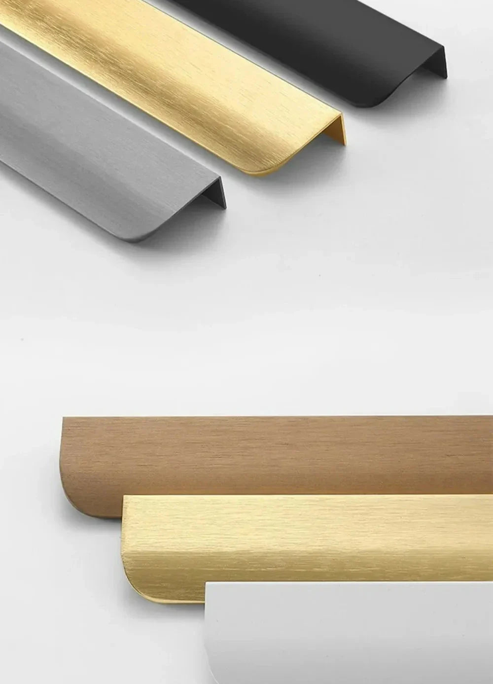 Hidden Cabinet Edge Pull Handle – Aluminum Kitchen Drawer & Cupboard Pull