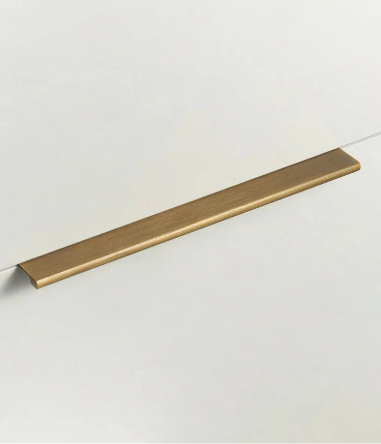 Solid Brass Edge Pull Handle – Bronze Cabinet & Drawer Pull