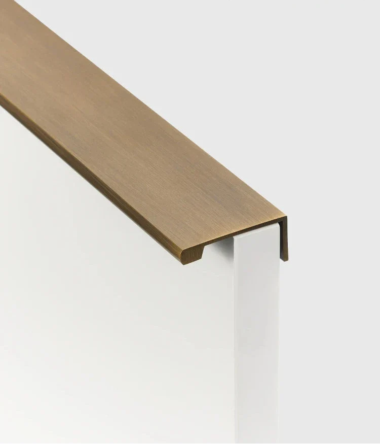 Solid Brass Edge Pull Handle – Bronze Cabinet & Drawer Pull