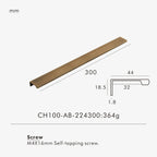 Measurement chart for antique brass edge pull 300 mm with dimensions and weight information.