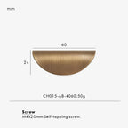Measurement chart for antique brass edge pull 60 mm with dimensions and weight information.