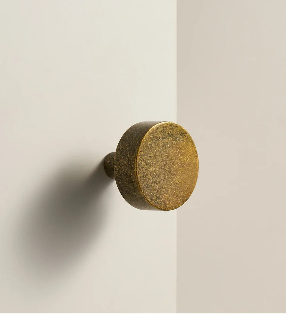 Antique Brass Cabinet Knob – Ice Flower Vintage Design