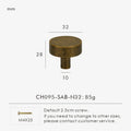 Measurement details of antique brass ice flower vintage door knob 32mm with dimensions on a white background.