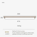 Measurement chart for antique brass stepped ring pull 500 mm with dimensions and weight information.