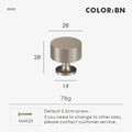 Art deco door knob 28mm with dimensions and weight on a white background.