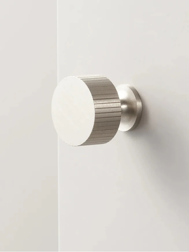 Art Deco Solid Brass Cabinet Knob – Vertical Line Design