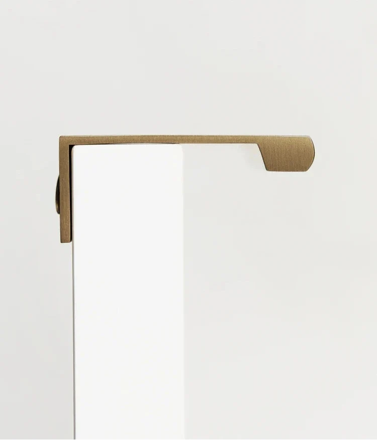 Solid Brass Edge Pull Handle – Bronze Cabinet & Drawer Pull