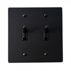 2-Gang Solid Brass Knurled Toggle Light Switch