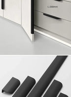 Invisible Aluminum Edge Pull Handle – Modern Curved Cabinet & Drawer Pull