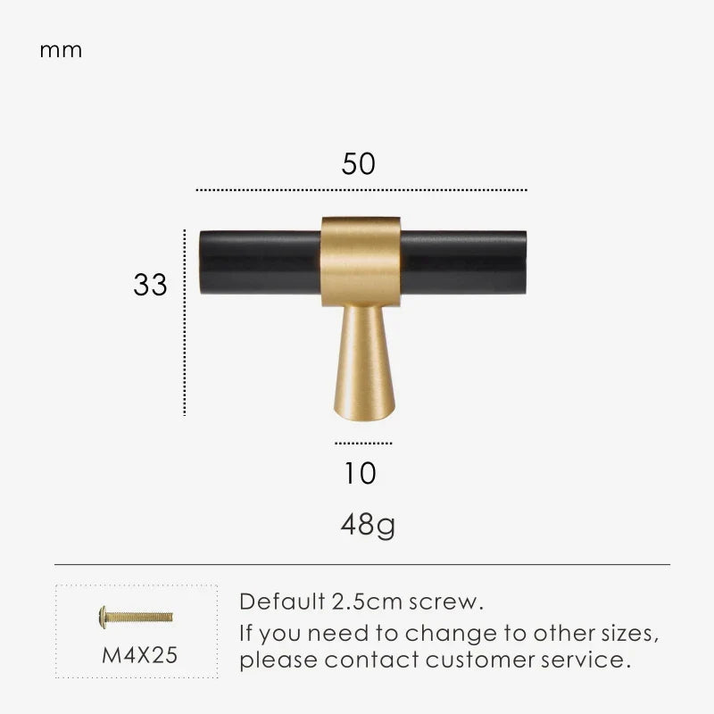 Measurement chart for a black brass stepped ring t-bar 50 mm with dimensions and weight information.