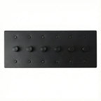 6 gang black rotary dimmer on a white background