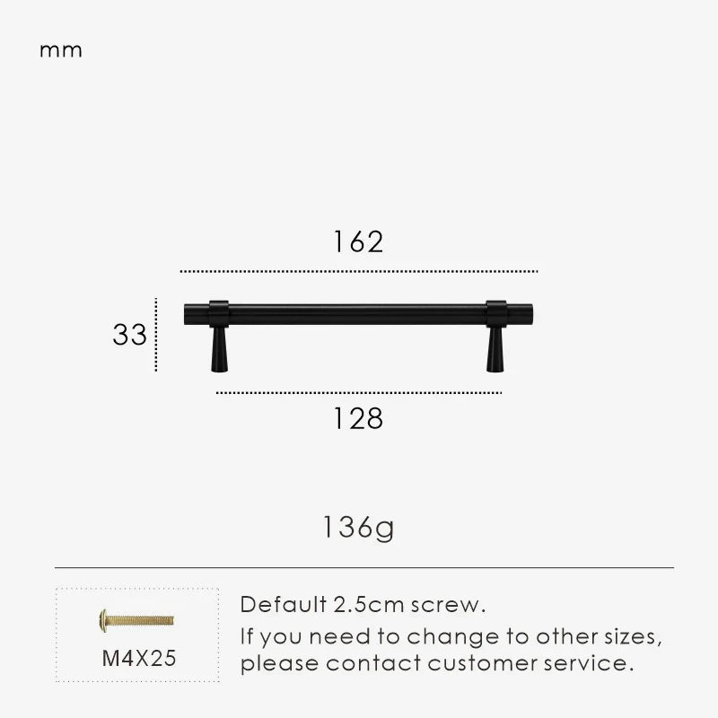 Measurement chart for a black stepped ring pull 162 mm with dimensions and weight information.