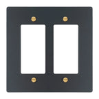 2-gang Decora wall plate in Black with Brass Accents finish