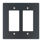 2-gang Decora wall plate in Black with Stainless Accents finish