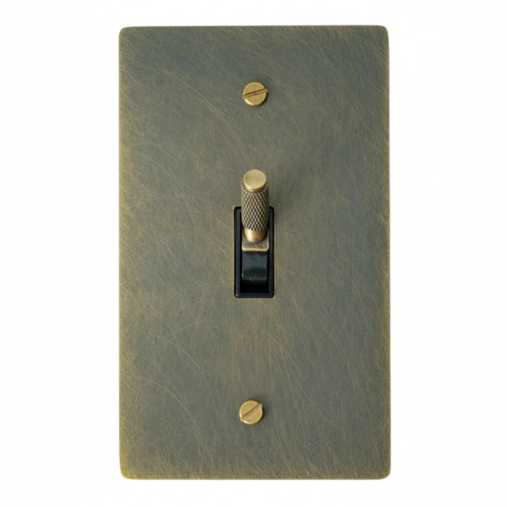 1-Gang Solid Brass Knurled Toggle Light Switch