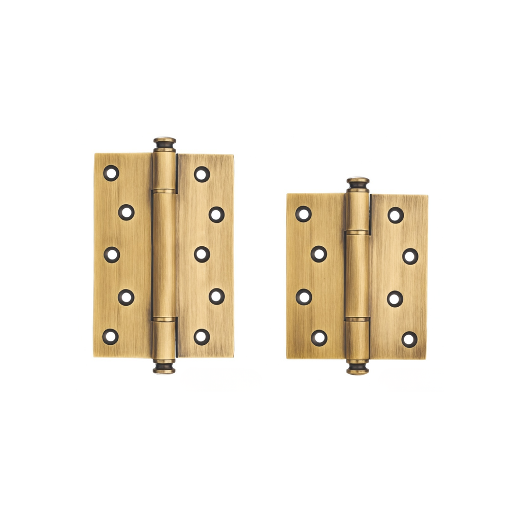 Plain Brass Butt Hinge — 4" or 5" H × 3.46" W
