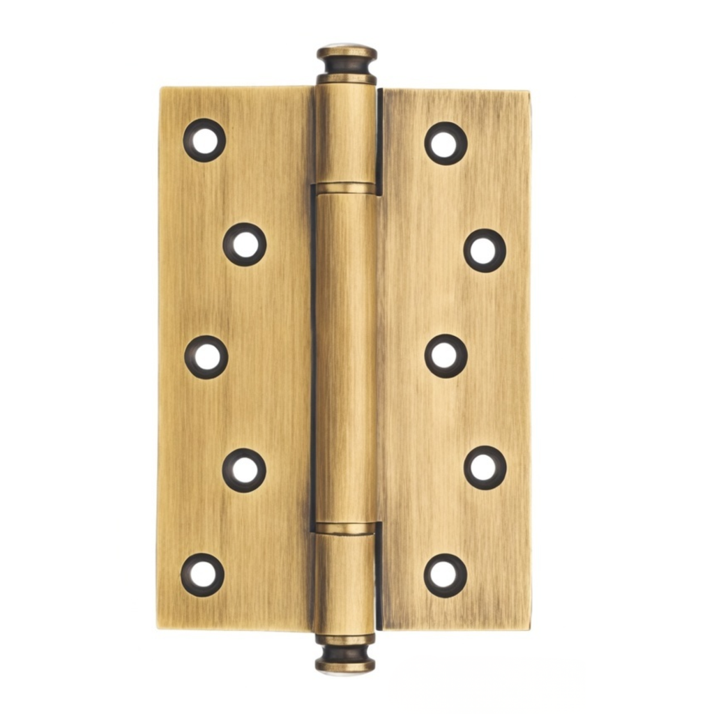 Plain Brass Butt Hinge — 4" or 5" H × 3.46" W