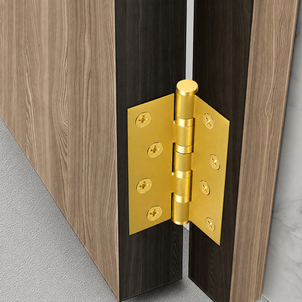 Stepped Brass Butt Hinge — 4" or 5" H × 3.03" W