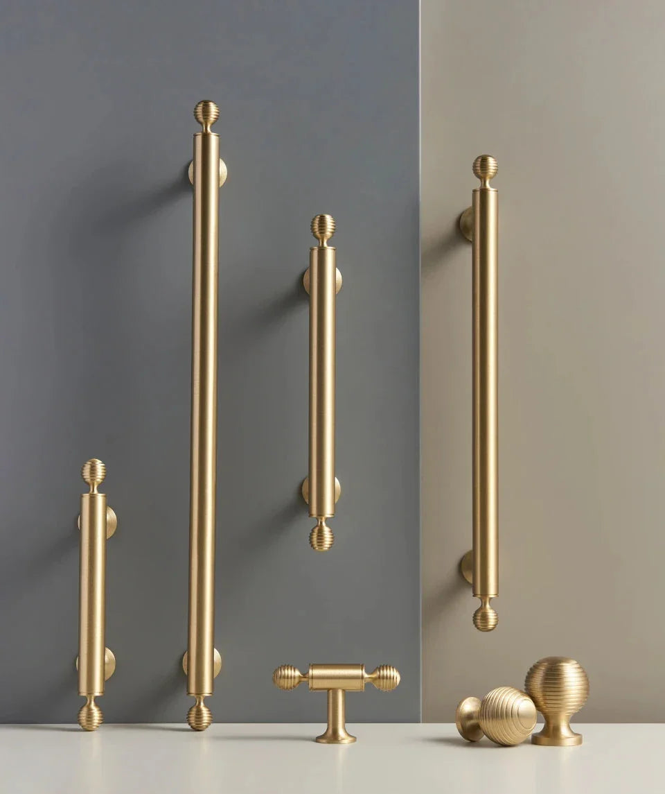 French Luxury Brass Handle – Gold Cabinet & Wardrobe Pull Knob Set