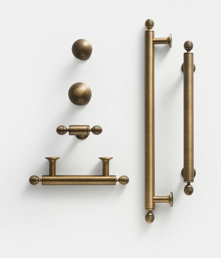 Solid Brass Ball Handle – Antique T-Bar Cabinet & Wardrobe Pull