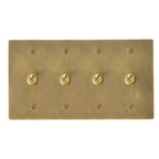4-Gang Solid Brass Retro Toggle Light Switch