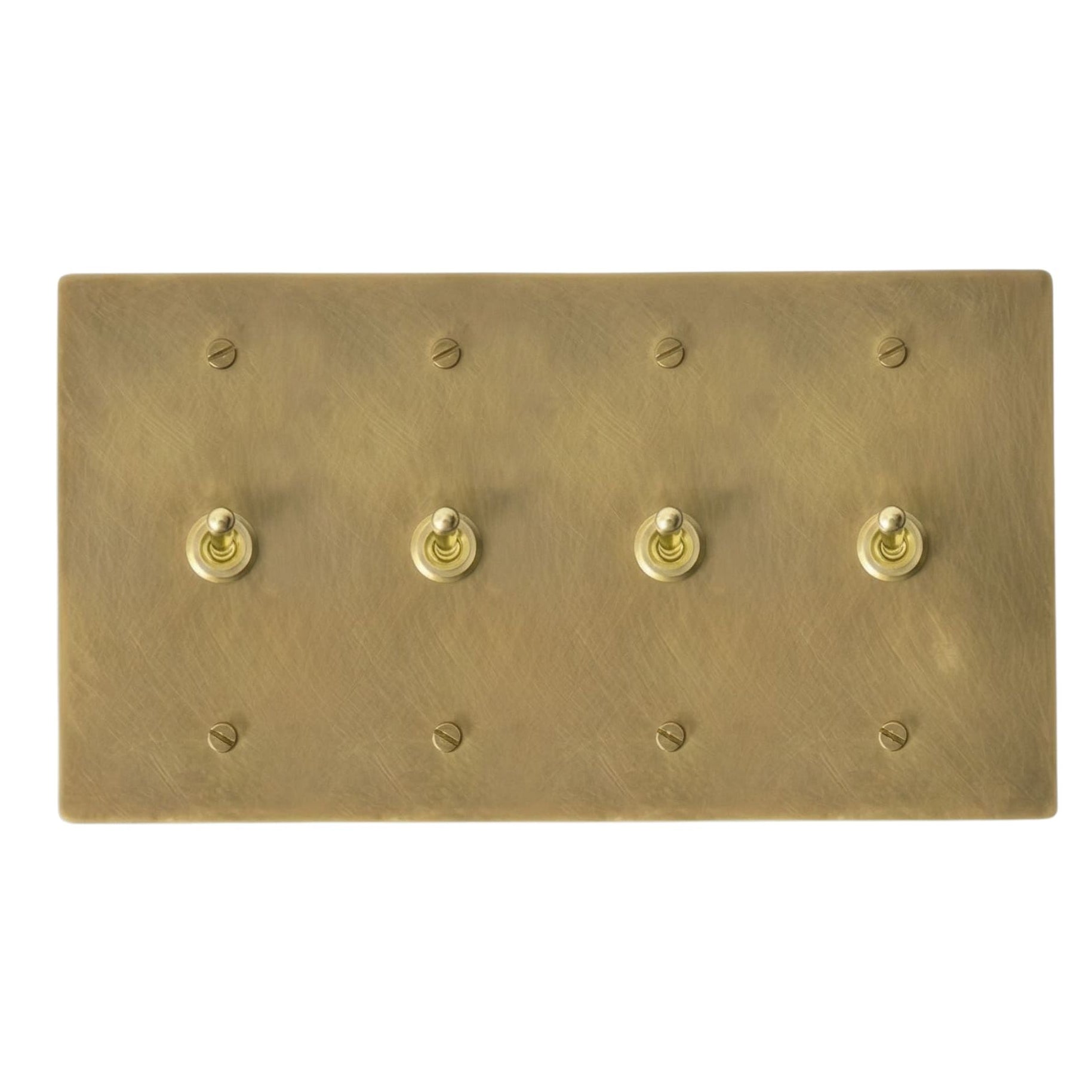 4-Gang Solid Brass Retro Toggle Light Switch