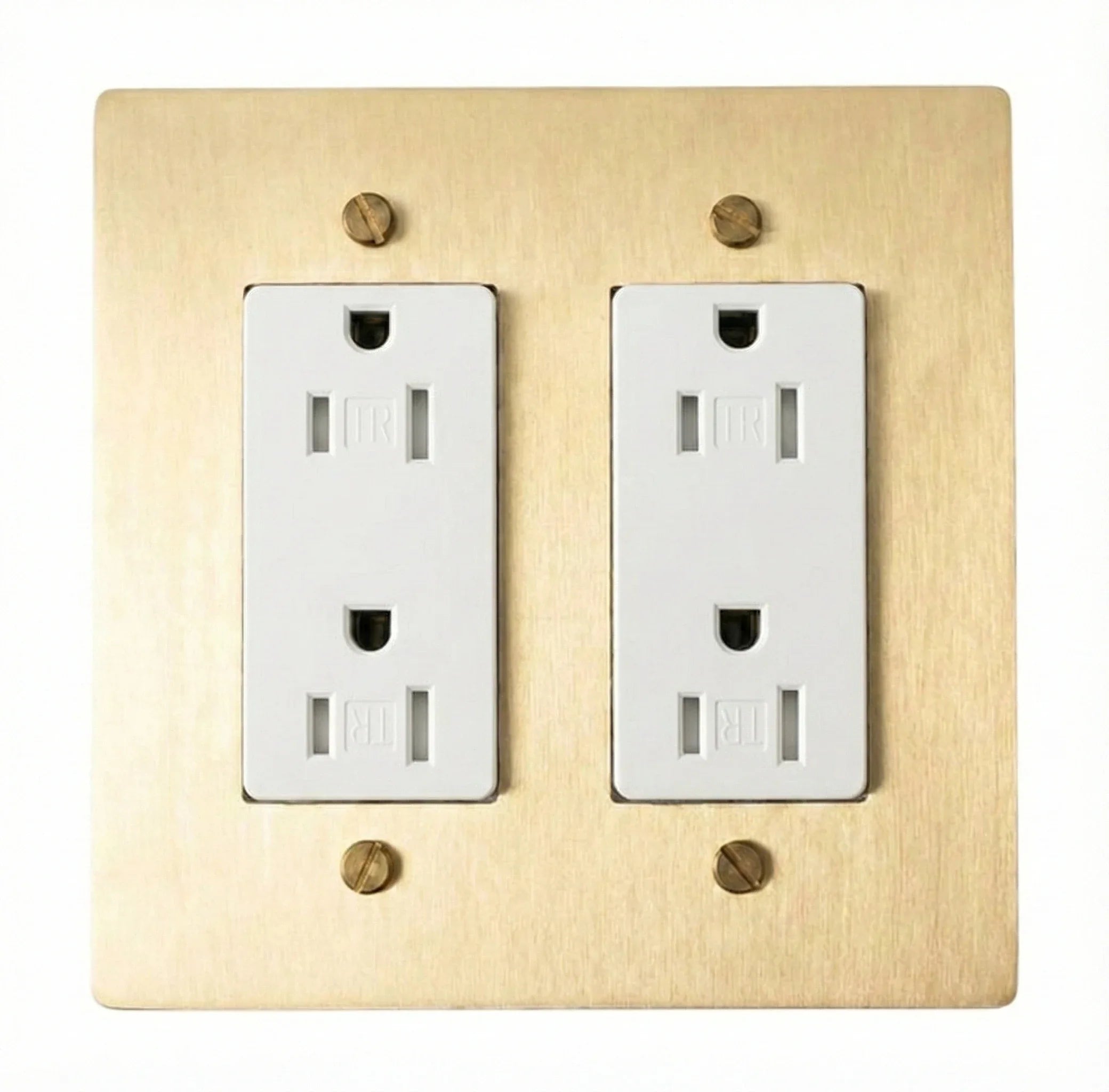 Solid Brass 2-Gang Outlet (4plugs)