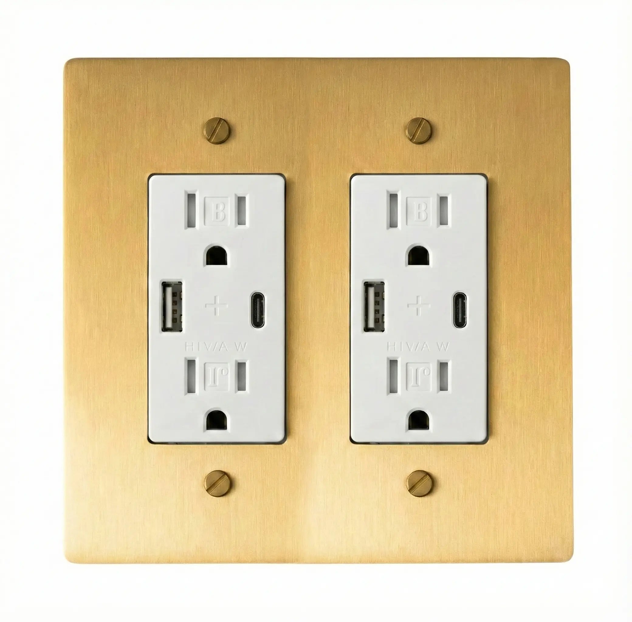 Solid Brass 2-Gang Outlet (4plugs)