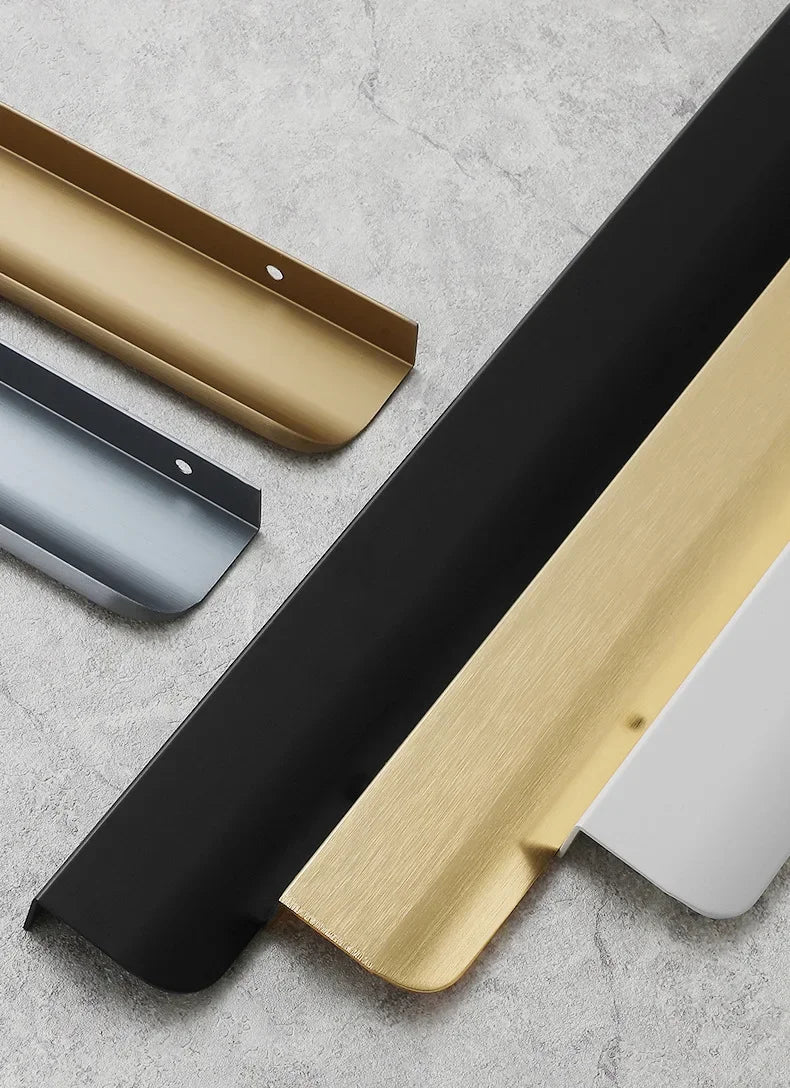 Invisible Aluminum Edge Pull Handle – Modern Curved Cabinet & Drawer Pull