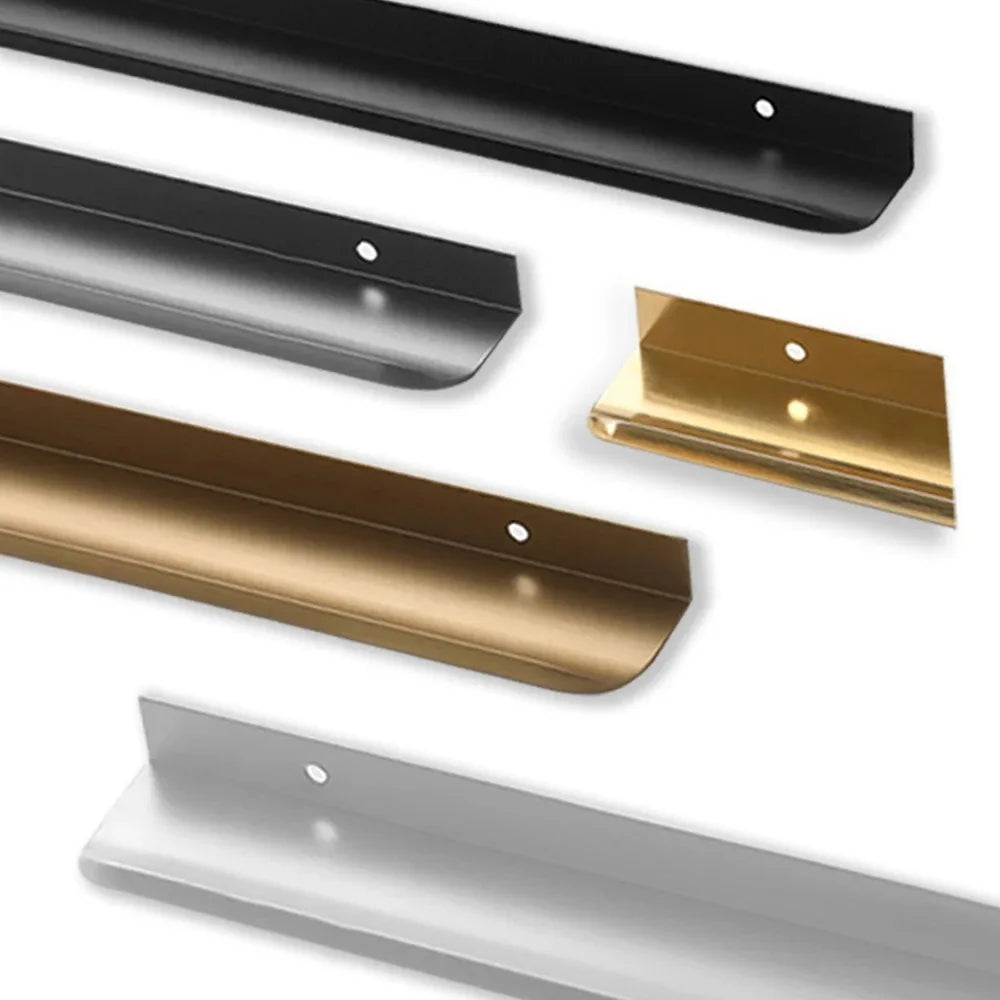 Hidden Cabinet Edge Pull Handle – Aluminum Kitchen Drawer & Cupboard Pull