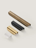 Brass Fold Edge Pull Handle – Curved Cabinet & Drawer Pull
