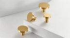 Solid Brass Round Cabinet Knob & Wall Hook – Minimalist Circular Design
