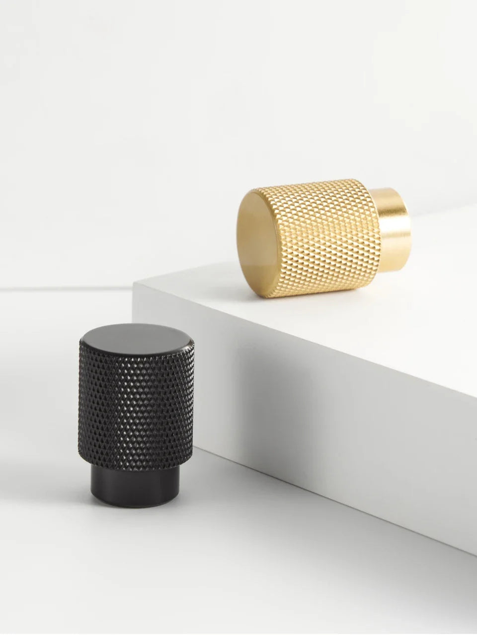 Solid Brass Knurled Cabinet Knob – Brushed Cross Design