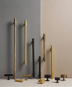 Solid Brass Art Deco Handle – Vertical Line Cabinet Knobs & T-Bar Pulls