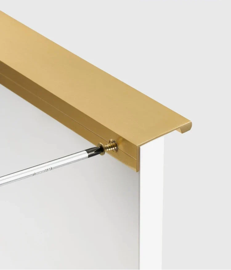 Solid Brass Edge Pull Handle – Gold Cabinet & Drawer Pull