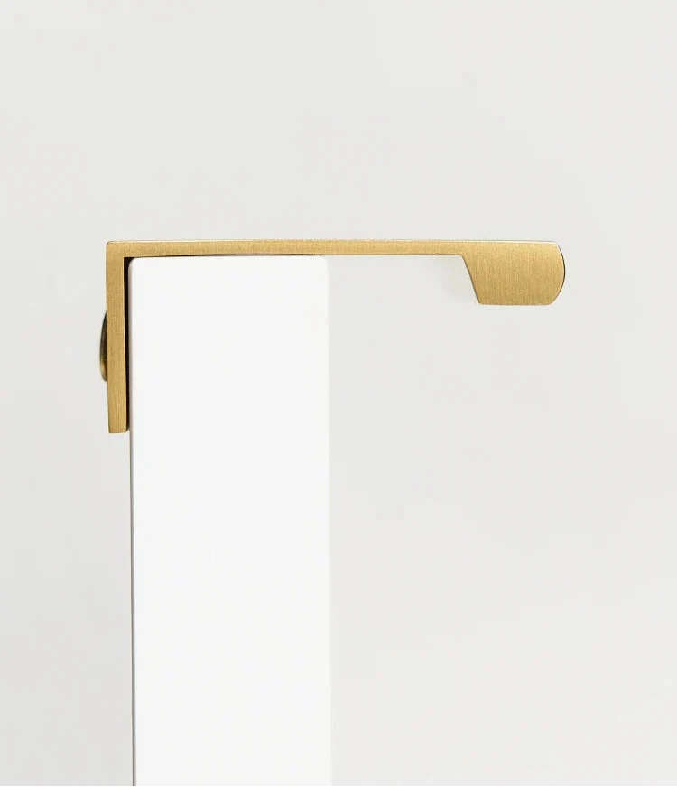 Solid Brass Edge Pull Handle – Gold Cabinet & Drawer Pull