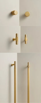 Solid Gold Brass Linear Handle – Modern Cabinet & Drawer Pull