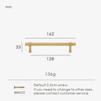 Measurement chart for a gold brass stepped ring pull 162 mm with dimensions and weight information.