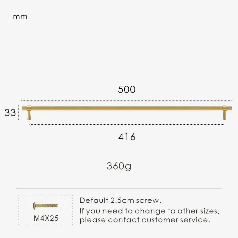 Measurement chart for a gold brass stepped ring pull 500 mm with dimensions and weight information.