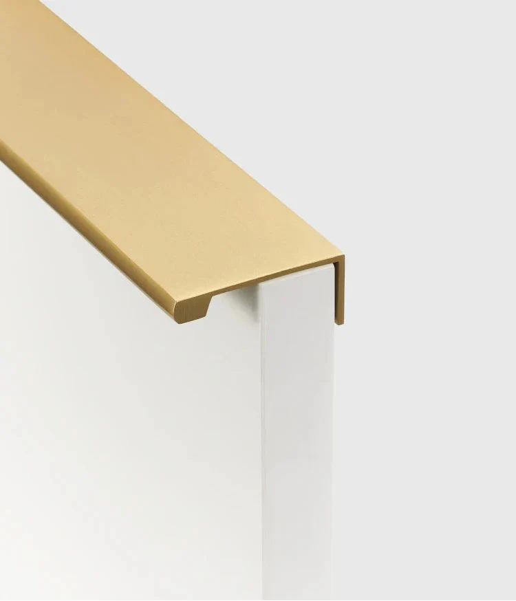 Solid Brass Edge Pull Handle – Gold Cabinet & Drawer Pull