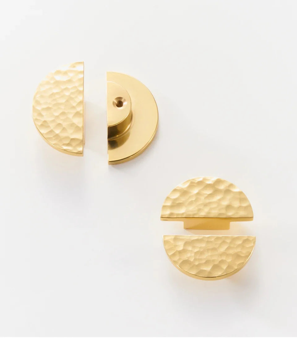 Solid Brass Hammered Cabinet knob Handle